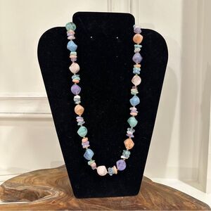 Vintage Acrylic / Lucite Bead Necklace with UV Reactive Beads